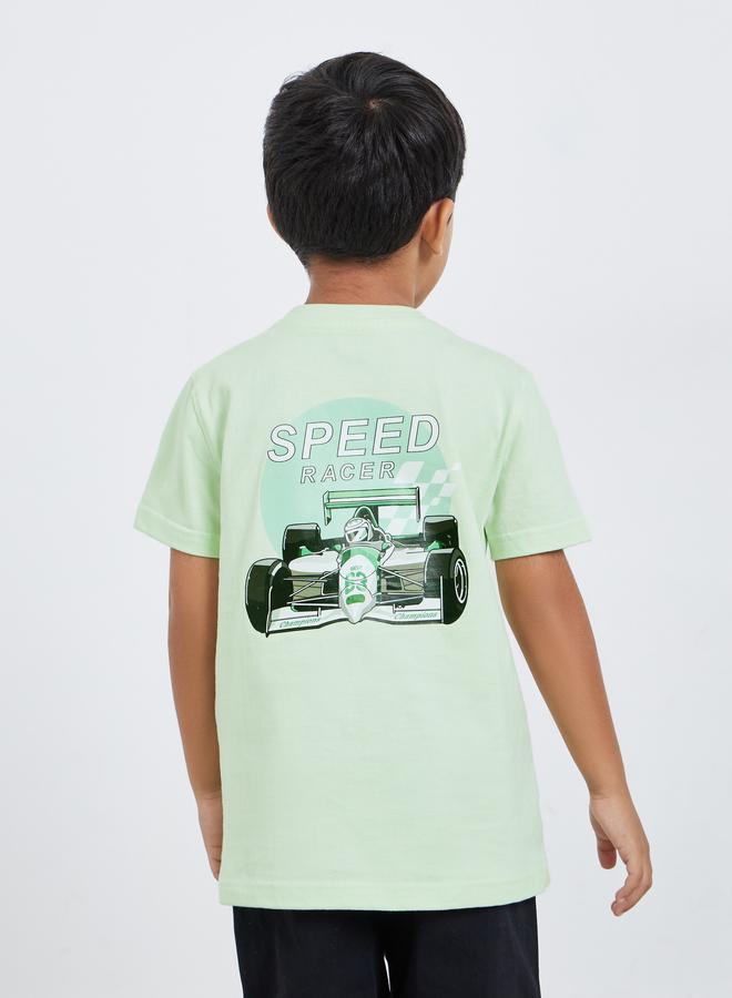 Styli Boys Green Race Car Graphic T-Shirt - Image 4
